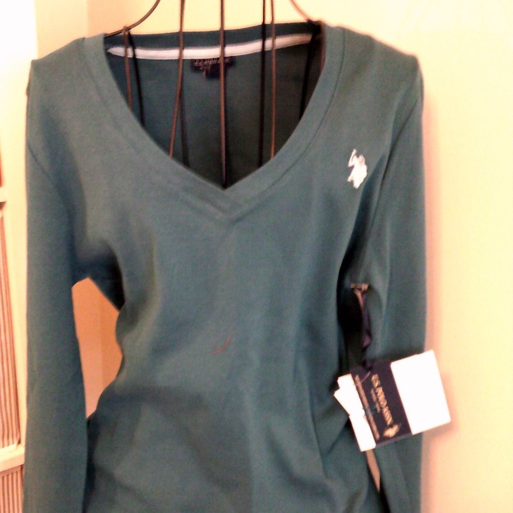 Polo Winter V Neck Top NWT